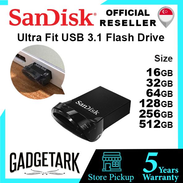 SanDisk 16GB I 32GB I 64GB I 128GB I 256GB I 512GB Ultra Fit USB 3.1 130MB/s SDCZ430 Flash Drive Thumb Drive Pen Drive