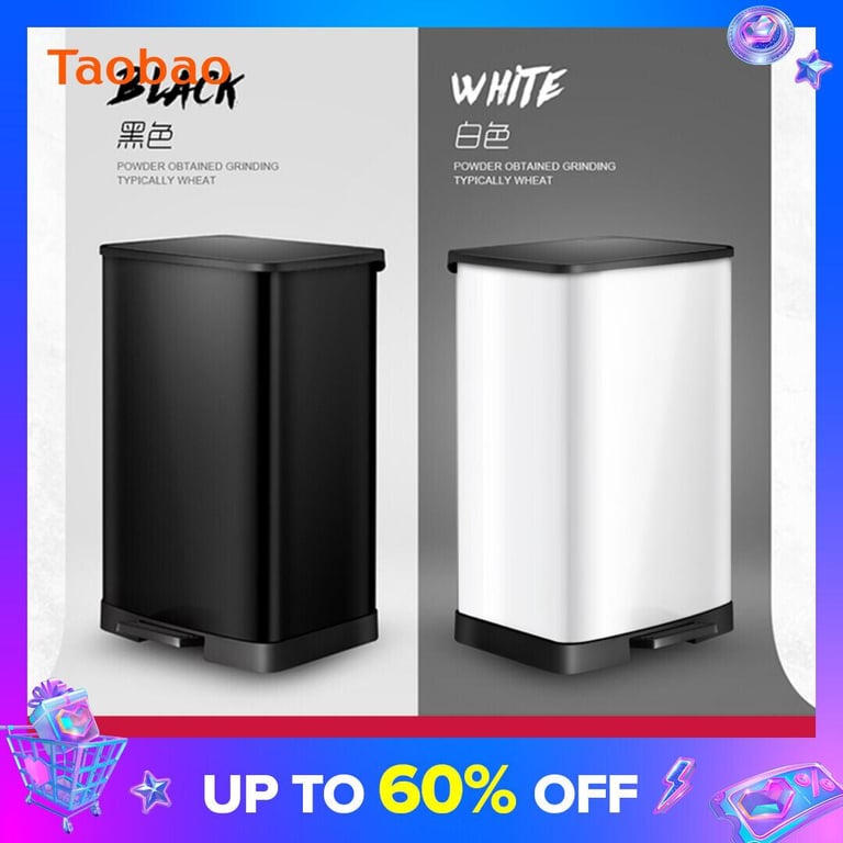 Kitchen Stainless Steel Pedal Trash Can Household Living Room with Lid Large Covered Commercial Large Capacity Bedroom Light Luxury