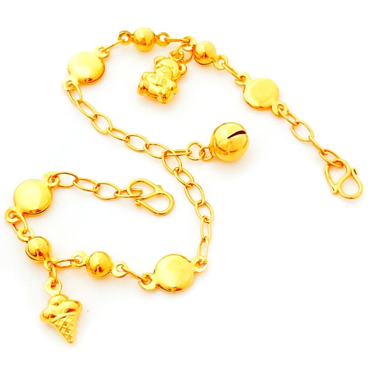 Top Cash Jewellery 916 Gold Baby Icecream Anklet