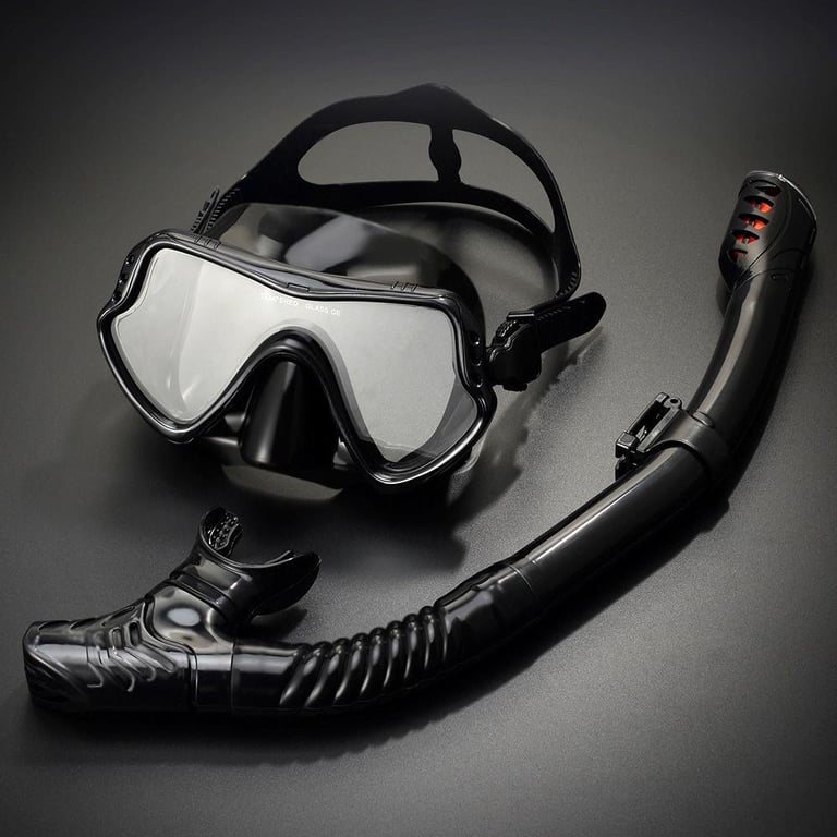 Professional scuba equipment diving mask tempered glass anti-fog and leak-proof dry top adult snorkeling suit