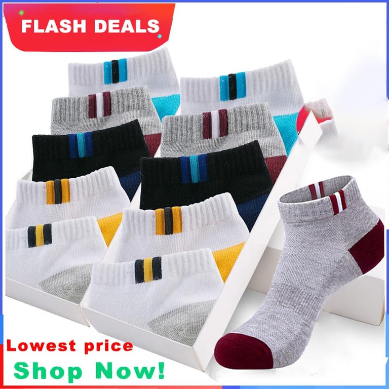 20pcs=10 Pairs New Spring Summer Cotton Socks Boat Mesh Breathable Men's Short Ankle Socks