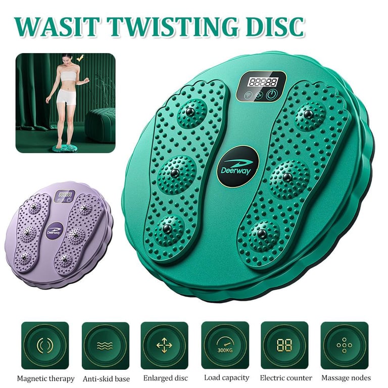 LO【 With Digital Counter】Twist Waist Plate Twisting machine Waist Twisting Disc Balance Rotating Board Twister Plates Fitness Core Weight Loss Home Fitness Equipments Magnetic Therapy Healthy Foot Massage Board 300 kg