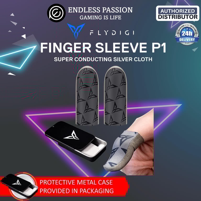 Flydigi Mobile Finger Sleeves - P1 Silver-Cloth Mobile Gaming Finger Sleeve - 6th Gen