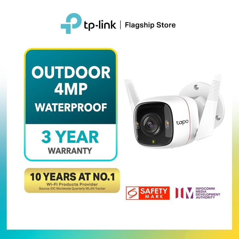 [3 YRS SG Warranty] TP-Link Tapo C320WS 4MP Outdoor Security WiFi Camera (2-Way Audio/Night View/Motion Detection/2K QHD)