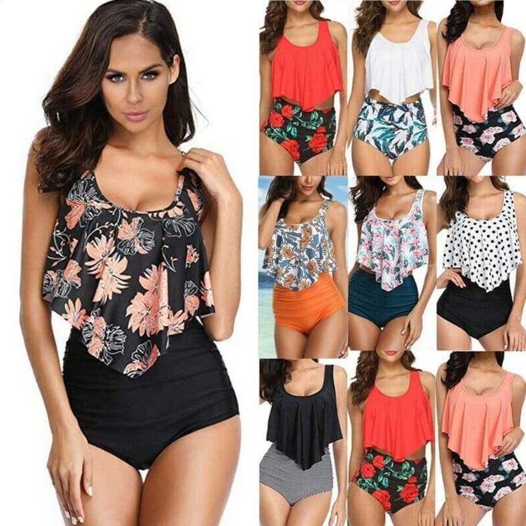 Hearyo Womens Lady Plus Size Swim Dress Costume Swimsuit Skirted Swimwear Beachwear X