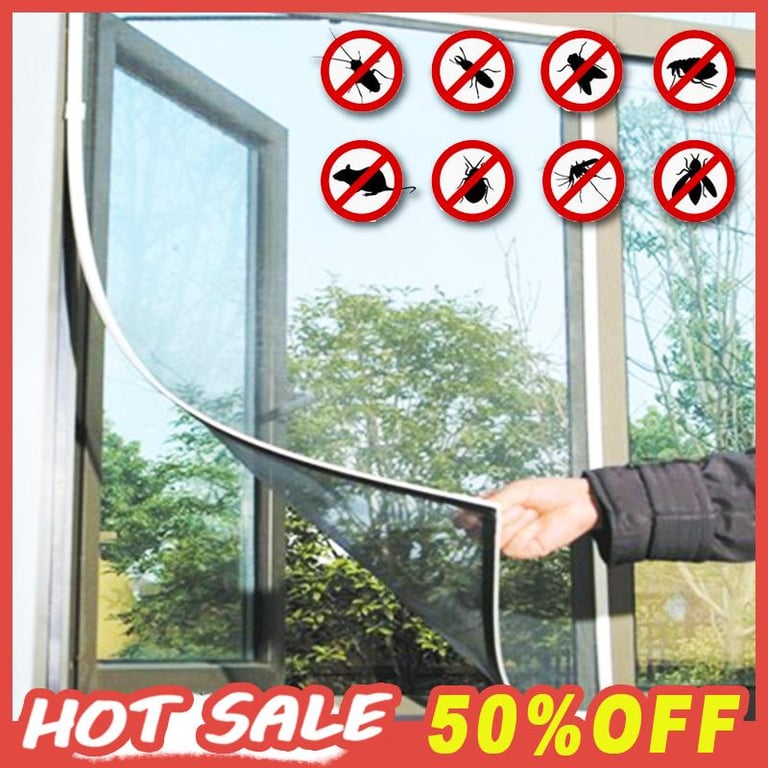 Self-adhesive Insect Fly Mosquito Window Screen Protective Net Curtain Mosquito Netting Kitchen Anti Fly Net For Outdoor Garden Home Window Door Insect Protection Net