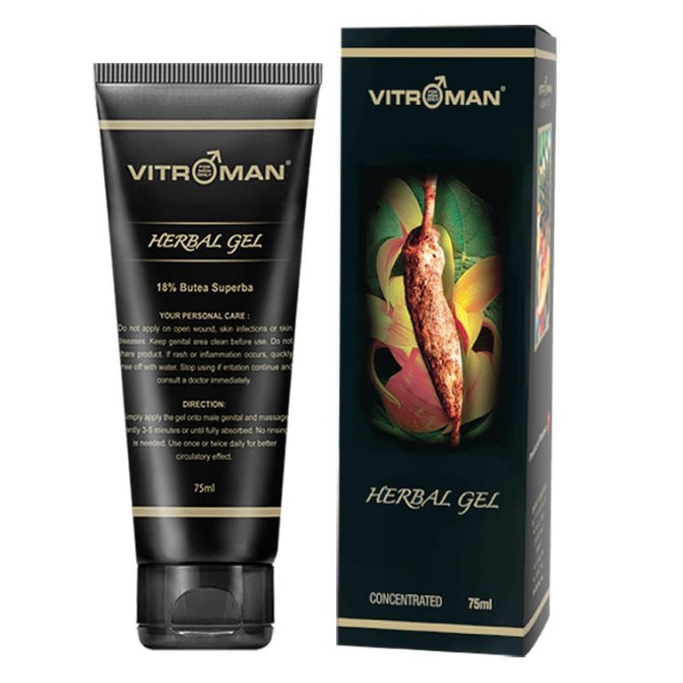 SALE! Vitroman Herbal Gel (use before Oct 2023) Men's Health Enhancement - Butea Superba for family planning, reproductive health, Enhance blood circulation, massage gel