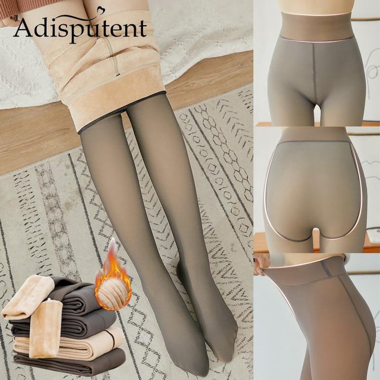 Adisputent Plush Fleece Pantyhose Autumn Winter Women High Waist Tights Thermal Leggings Outwear Seamless Slim Warm Pants Female Stockings
