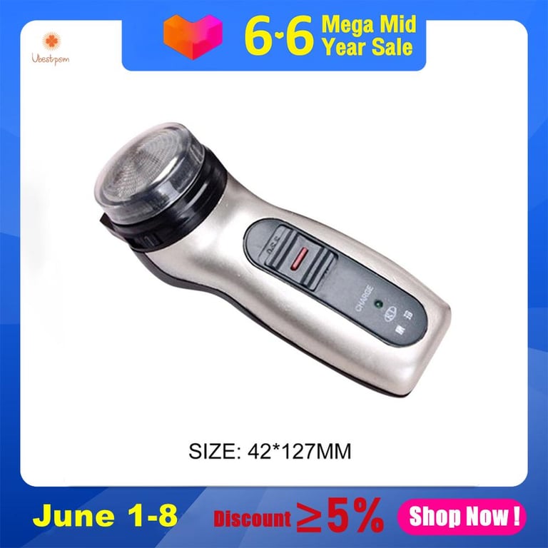Ubest Dual Use Men Shaver Rechargeable Stainless Steel Blade Shaving Machine Razor Rotating Portable Electric Beard Trimmer