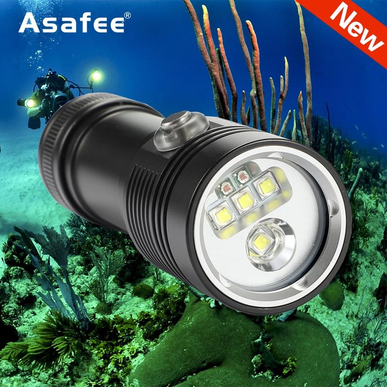 Asafee DR03 Underwater Diving Video Fill Photography Light Lamp XM-L2 XPE led White Red Dive Torch waterproof Diving Flashlight