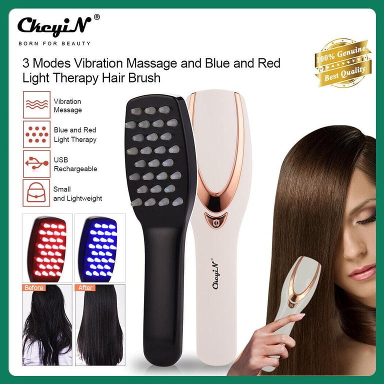 CkeyiN Phototherapy Hair Regrowth Brush, Therapy Scalp Massage Comb for Hair Growth, Anti Hair Loss Head Care with USB Rechargeable AM176
