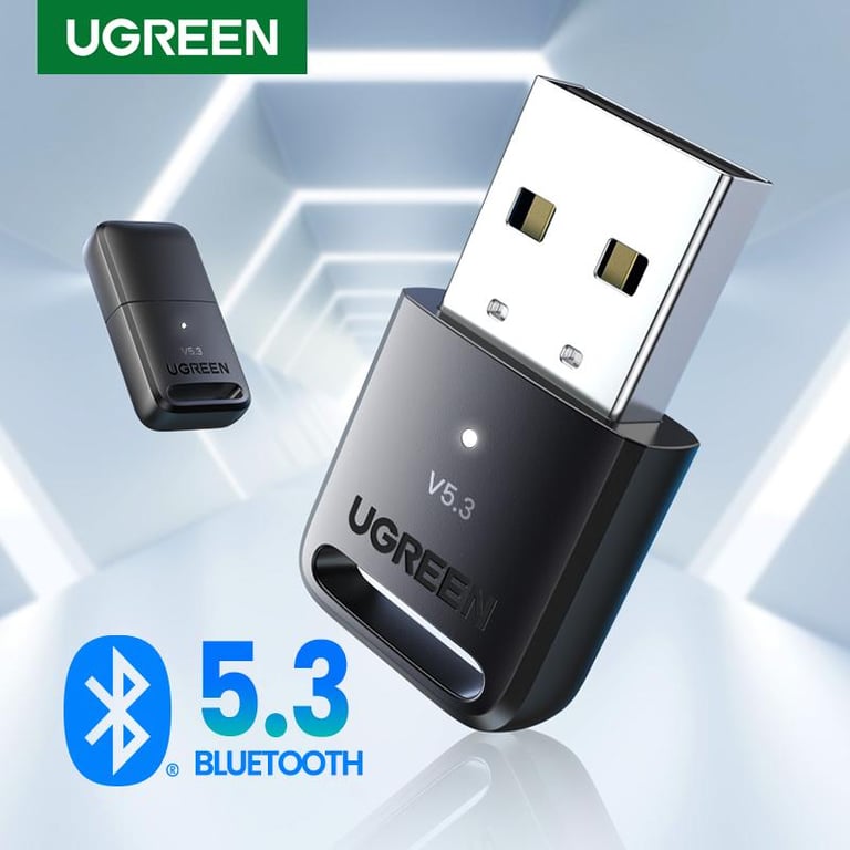 UGREEN Wireless USB Bluetooth 5.3 Adapter for Logitech Mouse Keyboard PC V4.0 V5.0 Bluetooth Dongle Audio Receiver Bluetooth Transmitter for Wireless Mouse, Wireless Keyboard, PS4 Controller, Windows 10 Vista XBOX ONE S Handle