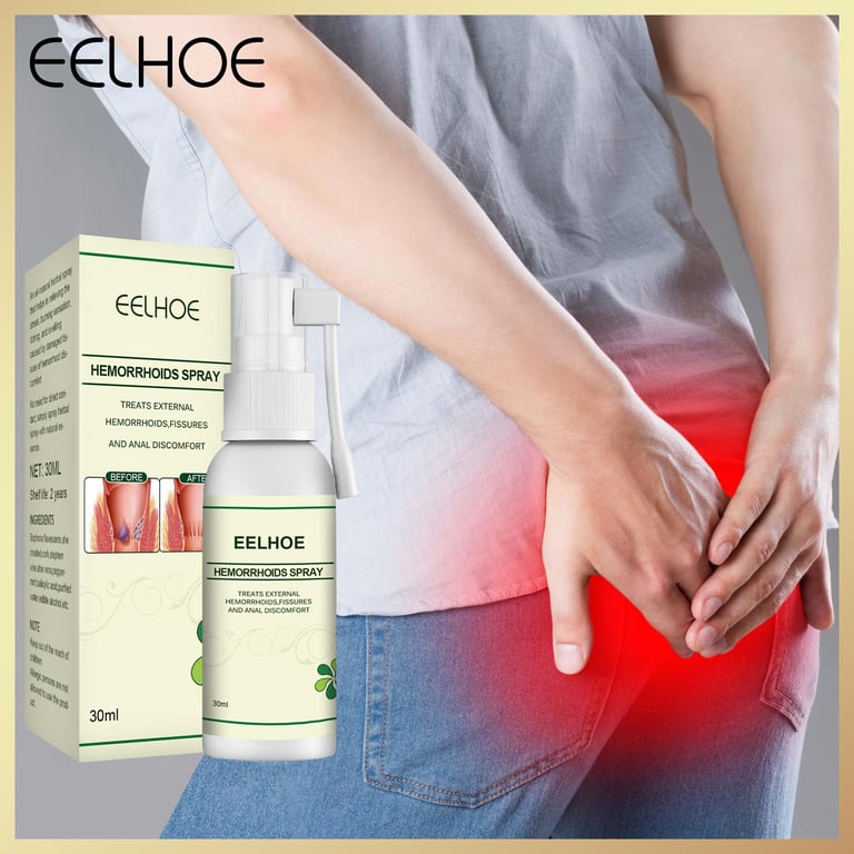 Eelhoe Natural Herbal Hemorrhoids Spray Original Plant Herbal Materials External Treatment Mixed Hemorrhoids Medical Cream Hemorrhoids Spray Ointment（30ml）