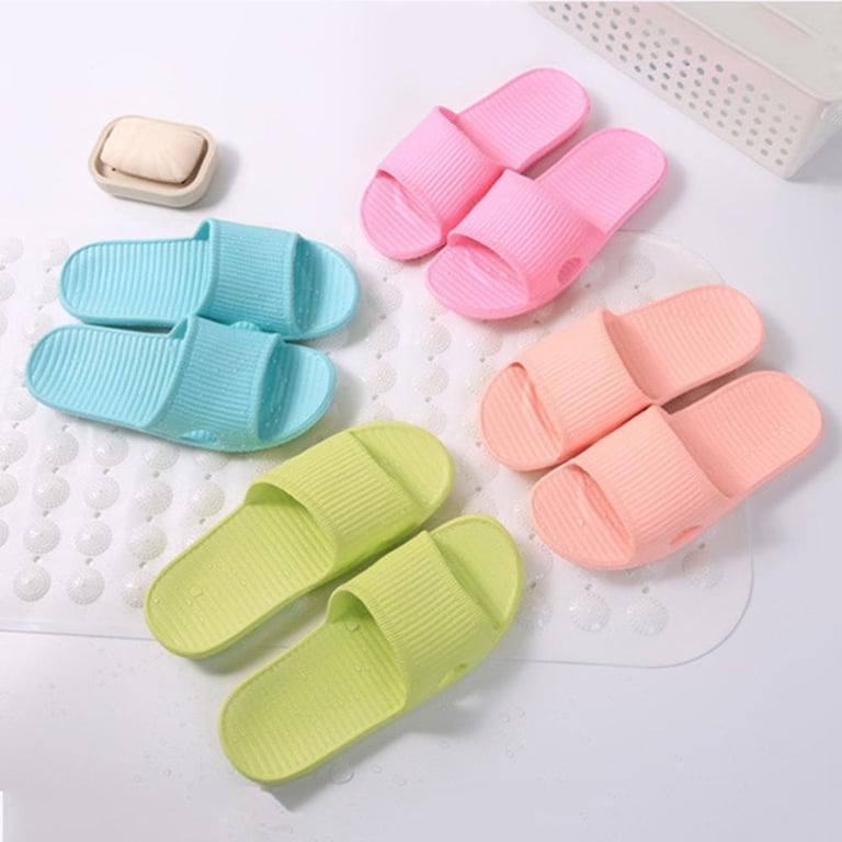 YESHE Rubber Stripe Shower Soft Women's Sandals Bathroom Slippers Men's Flip-flops Summer Shoes