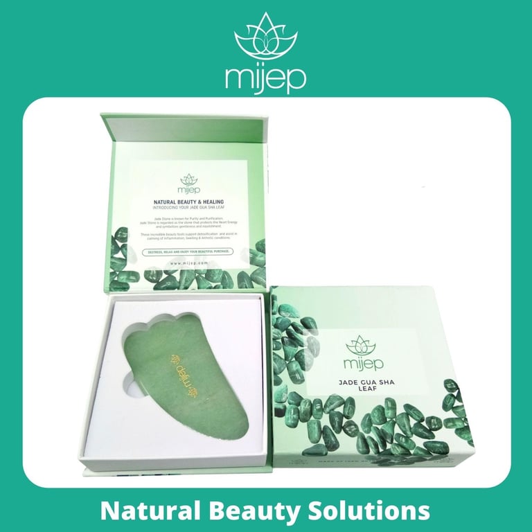 Jade Gua Sha - Stunning Premium Quality Natural Jade Stone Facial GuaSha, Face Massager Tools.