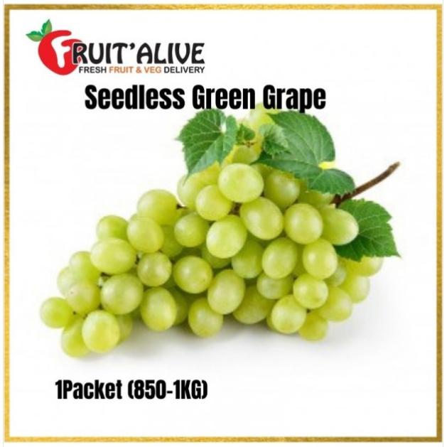 SEEDLESS GREEN GRAPE -SWEET GLOBE 无籽青葡萄 FROM USA 900G-1KG (FRUIT)