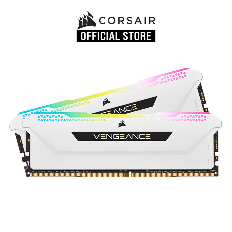 CORSAIR Vengeance RGB PRO SL 32GB (2 x 16GB) DDR4 3600MHz C18 DIMM Desktop Memory Kit - White CMH32GX4M2D3600C18W