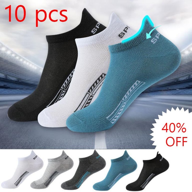 5Pairs High Quality Socks Pure Color Simple Sweat-absorbent Breathable Socks Sports Socks Mesh Casual Athletic Summer Thin Cut Short Size 38-44