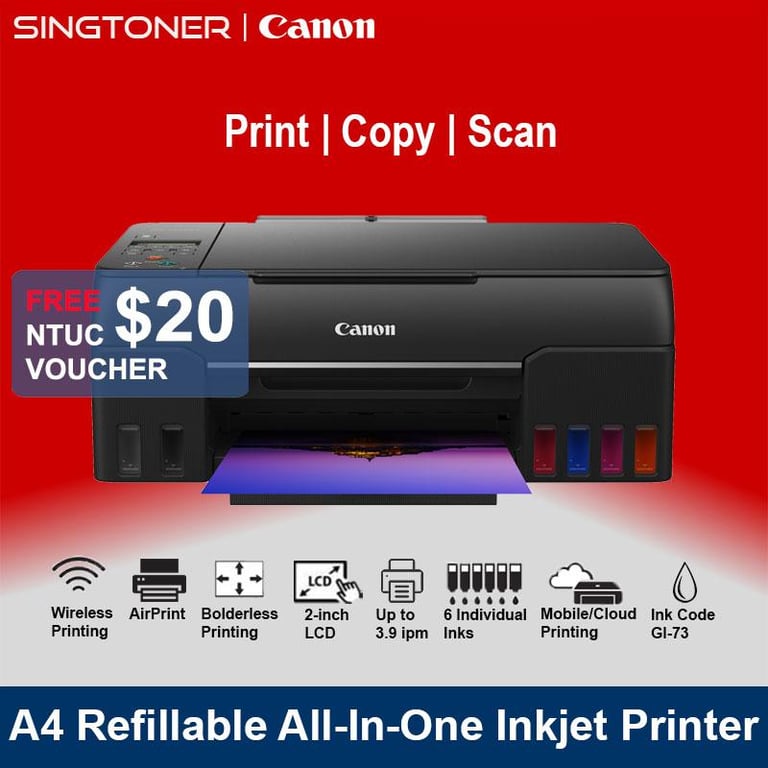 [Local Warranty] Canon PIXMA G670 Easy Refillable Wireless All-In-One Ink Tank for High Volume Quality Photo Printer G-670 G 670
