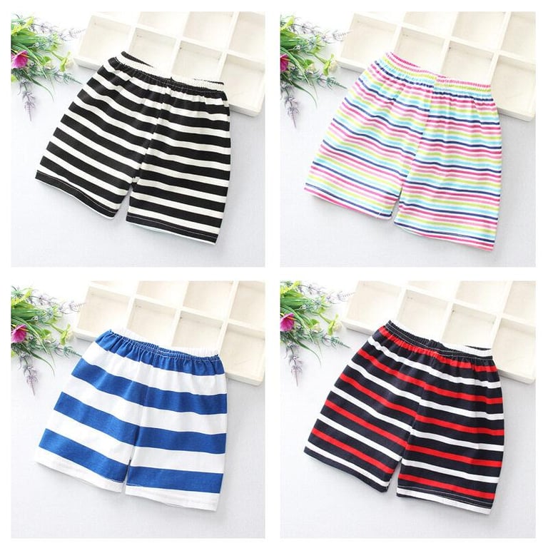 Random Colors Baby Shorts Children's Striped Cotton Shorts For Baby Boys Girls Summer Clothes Briefs Boxer Underpants Pants For Kids Children