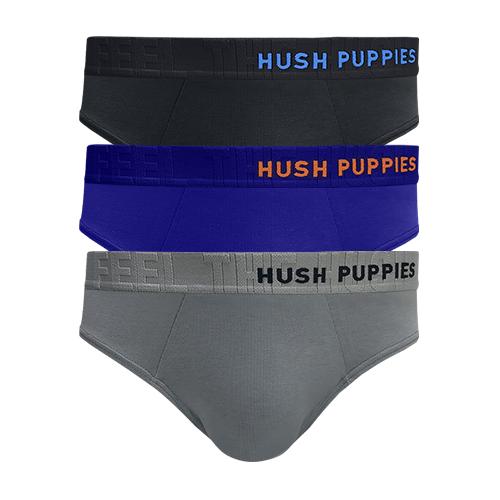 HUSH PUPPIES 3PCS MEN BRIEFS | COTTON ELASTANE | HIPSTER #039295