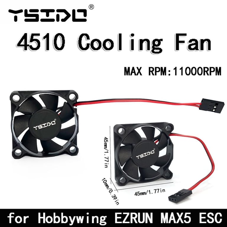 YSIDO 4510 3510 3010 2510 Upgrade Motor ESC Cooling Fan For 1/8 1/10 RC Car Hobbywing EZRUN MAX5 MAX6 MAX8 ARRMA BLX ESC