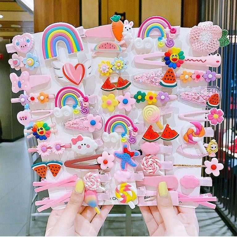 14 Pcs Cute Hair Clip Set Bangs Hairpin Flower Fruit Baby Girl Barrettes Hair Accessories