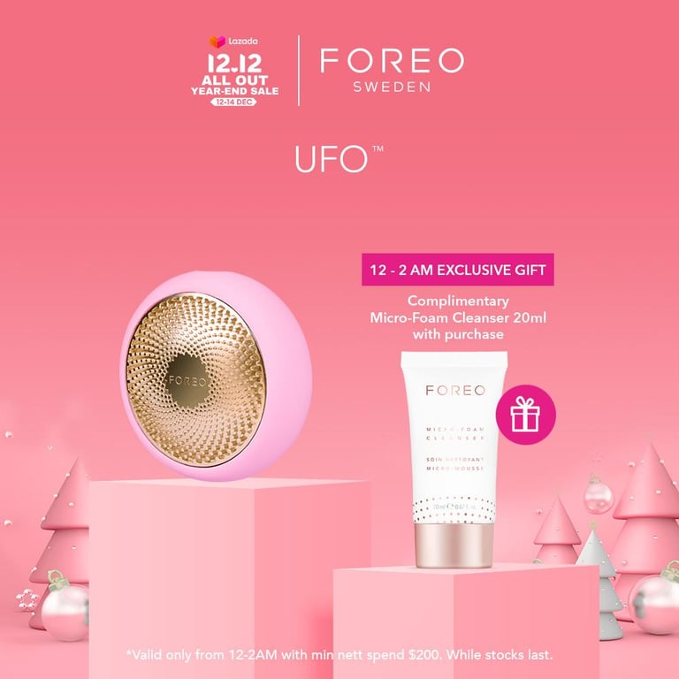 FOREO UFO Full Facial Treatment Device with Heating Cooling and LED Light Therapy, Compatible With All UFO Masks, Rechargeable [2-Year Warranty]