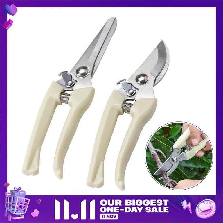 Oauee Straight / Bend Garden Pruning Grafting Tool Pruner Tree Cutter Gardening Pruning Shear Scissor Stainless Steel Cutting Tools Set Home Tools Anti-slip
