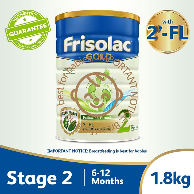 Frisolac Gold Stage 2 with 2'-FL 1.8kg - Follow-On Milk Formula Powder - For Infant / Newborn / Baby 6-12 months old