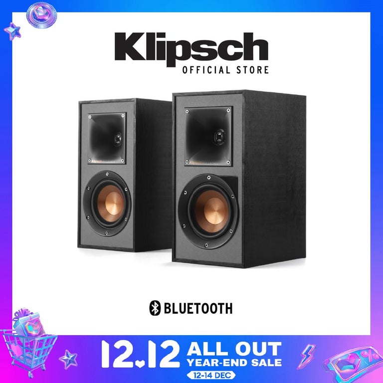 Klipsch R-41PM Active Bluetooth Bookshelf Speaker (Soundbar Alternative For TV)