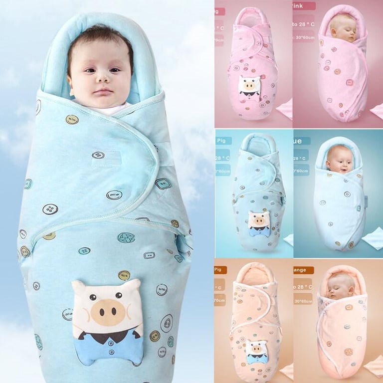 M&B home 0-8 months Newborn Baby Cotton Blanket Swaddle Cute Cartoon Toddler Winter Warm Sleeping Bags Little Baby Stroller Wrapper Sleep Sack
