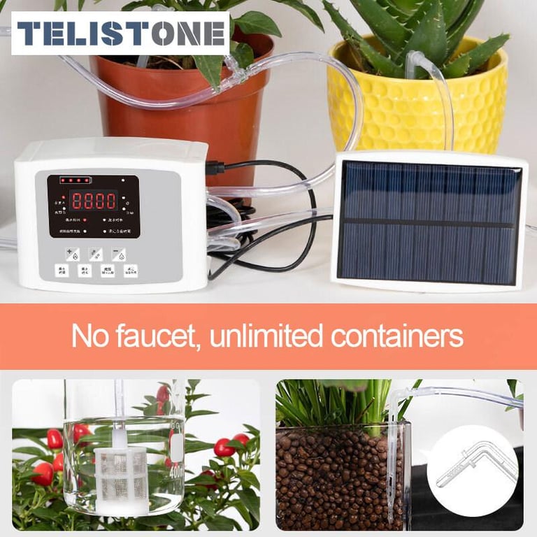 10M/20M Garden Drip Irrigation Device 1/2 Pump Automatic Watering Controller Timer System Intelligent Solar Energy Water Pump For Plants