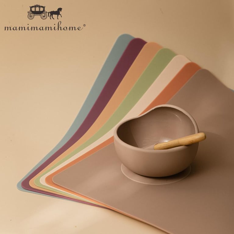 Mamimami Home Baby Utensils Silicone Placemat BPA Free Food Grade Easy To Clean Kids Stuff