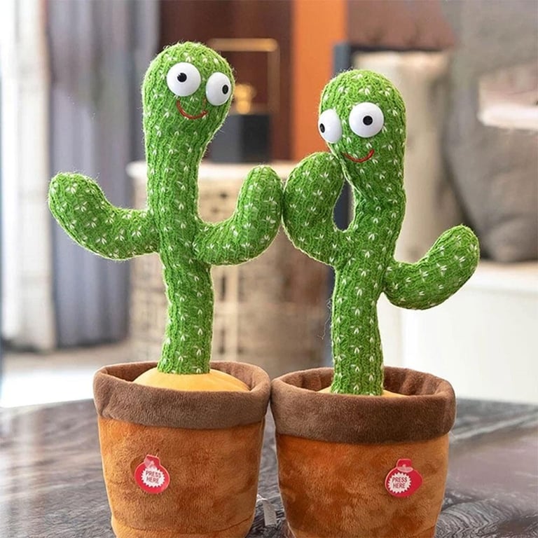 🔥Hot Sale !!! 🔥 Cactus Plush Toy Electric Singing 120 Songs Dancing And Twisting Cactus Luminous Recording Learning To Speak Twisting Plush Toy