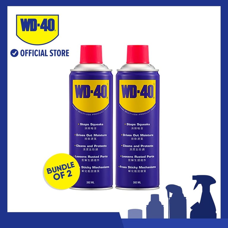 [BUNDLE OF 2] WD40 multi purpose cleaner 382ml Penetrant & Lubricant Spray  stain remover Anti dust WD-40® Multi-Use Product 382ml