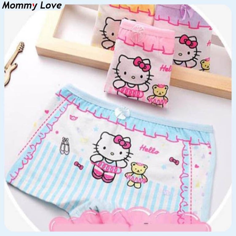MML 4PCS Kids Cotton Panties 1-12 Years Girls Underwear Briefs Cute Cat Cartoon Printed Children Panty Kid Underpants Girl's Clothing Cotton Soft Panty Child Sleepwear soen panty for kids girls panties pantyshort for kids girl boxer shorts for women kids