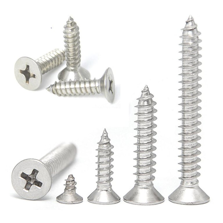 4g 6g 8g M3 M4 M6 New Self Taping A2 Pozi Fully Threaded Cross Head Chipboard Wood Screws Countersunk