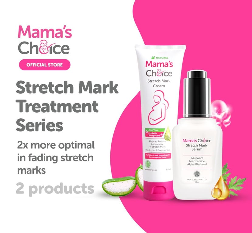Mama’s Choice Stretch Mark Treatment Series | Stretch Mark Cream and Serum | No Paraben and Alcohol