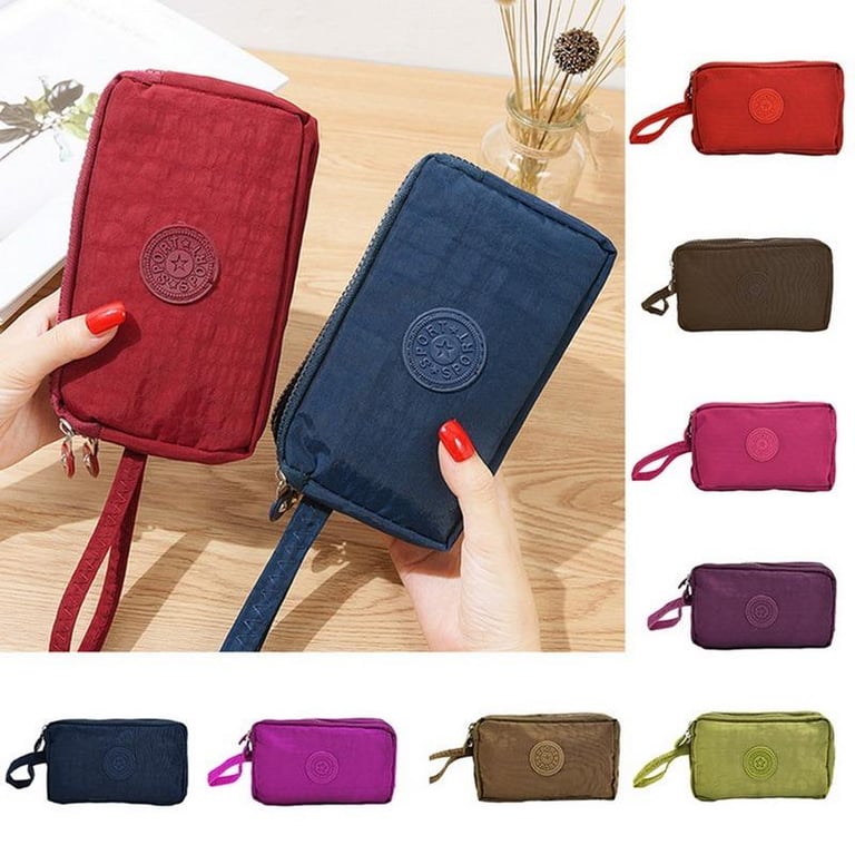 3 Zippers Lady Purses Women Wallets Brand Clutch Coin Purse Cards Keys Money Bags Canvas Short Woman Girls Wallet Handbags Burse