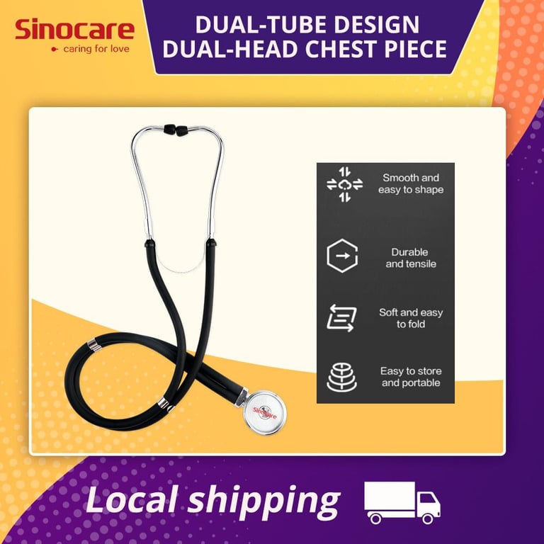 Sinocare Basic Stethoscope Professional Dual Head Cardiology Stethoscope Student Doctor Vet Nurse Equipment Device
