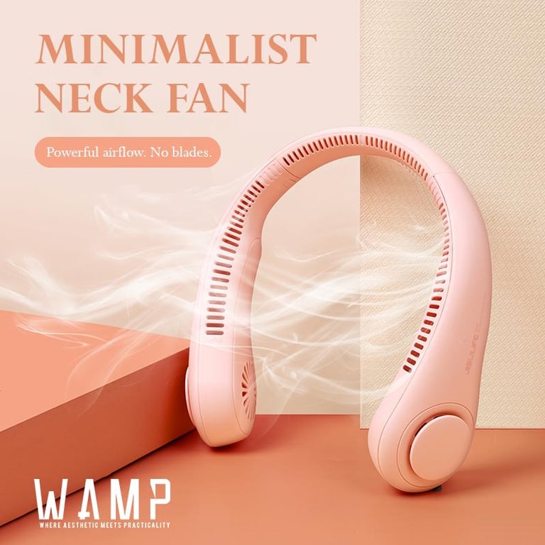 JISULIFE Minimalist Portable Neckband Fan 4000mAh USB Rechargeable Hands Free Neck Fans 360 Surround Airflow Lightweight Ergonomic Modern Design Personal Cooling Air Circulator Wearable For Sports