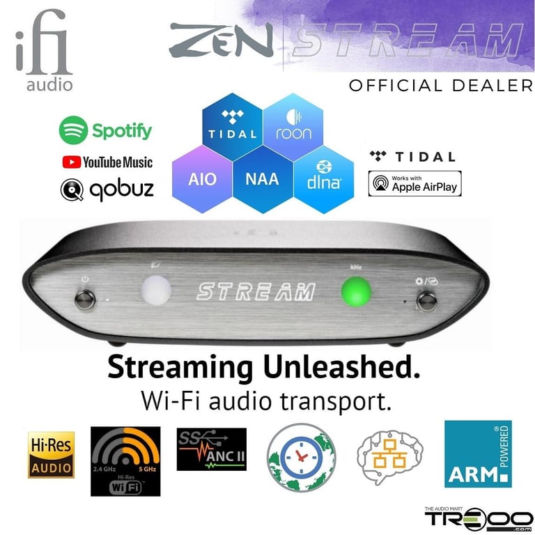 iFi ZEN Stream MQA Wireless WiFi/Ethernet Transport Network Streamer