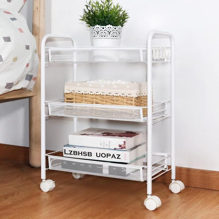 Bedroom Bedside Movable Storage Rack Floor Kitchen Trolley with Wheels Bathroom Beauty Salon Storage Rack