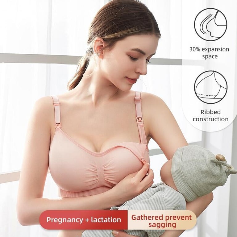 Plus Size Nursing Bra Breathable Women Breastfeeding Underwear Seamless Maternity Bra Push Up