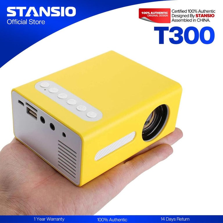 STANSIO T300 LED Mini LCD HD Home Projector Wireless Mirroring for Phone Support HDMI USB TF Card Input Personal Cinema Projectors