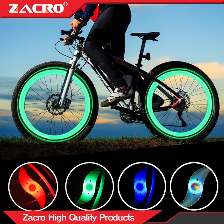 Zacro Bicycle LED Spoke Light Night Riding Warning Wheel Lights Mountain Bike S-shaped Willow Leaf Light Outdoor Cycling Equipment