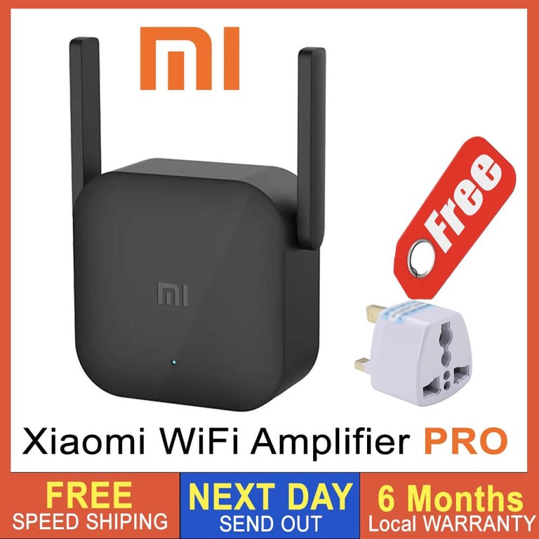 Xiaomi WiFi Extender Pro 2.4Ghz 300Mbps 2.4G WiFi Range Extendor Repeater Amplifier Signal Booster with 2 External Antennas With 3 Pin Travel Adaptor [Local Warranty]