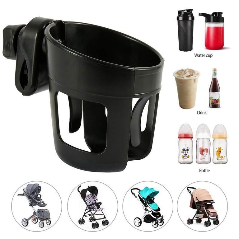 stroller-cup holder ABS Adjustable Bottle Organizer for Stroller, Drink and Coffee Cup Holder with 1 Hooks, Suitable for Baby Buggy and Bike cup holder for stroller baby bottle holder with hook