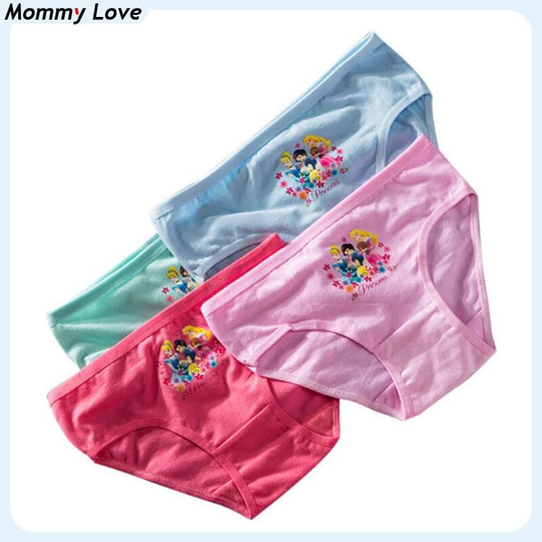MML 4PCS Kids Cotton Panties 2-12 Years Girls Underwear Briefs Cute Cat Cartoon Printed Children Panty Kid Underpants Girl's Clothing Cotton Soft Panty Child Sleepwear panty for kids girl sale girl panty for kids soen panty for kids girls panties